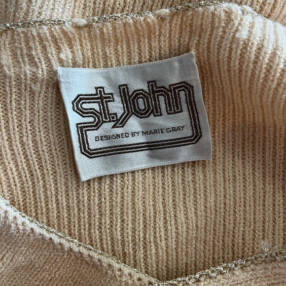 ST. JOHN Vintage 70s Santana Knit Gold Trimmed Cardigan Sweater Tank Set - Picture 15 of 15